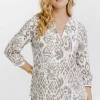 Blouse imprimée avec détails galon -
