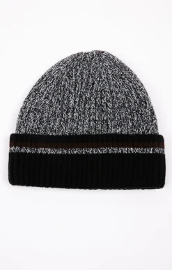 BONNET NOIR MOULINE RAYÉ -