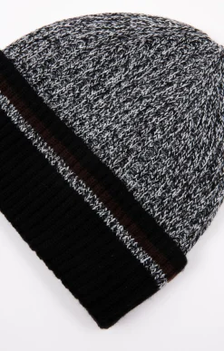 BONNET NOIR MOULINE RAYÉ -