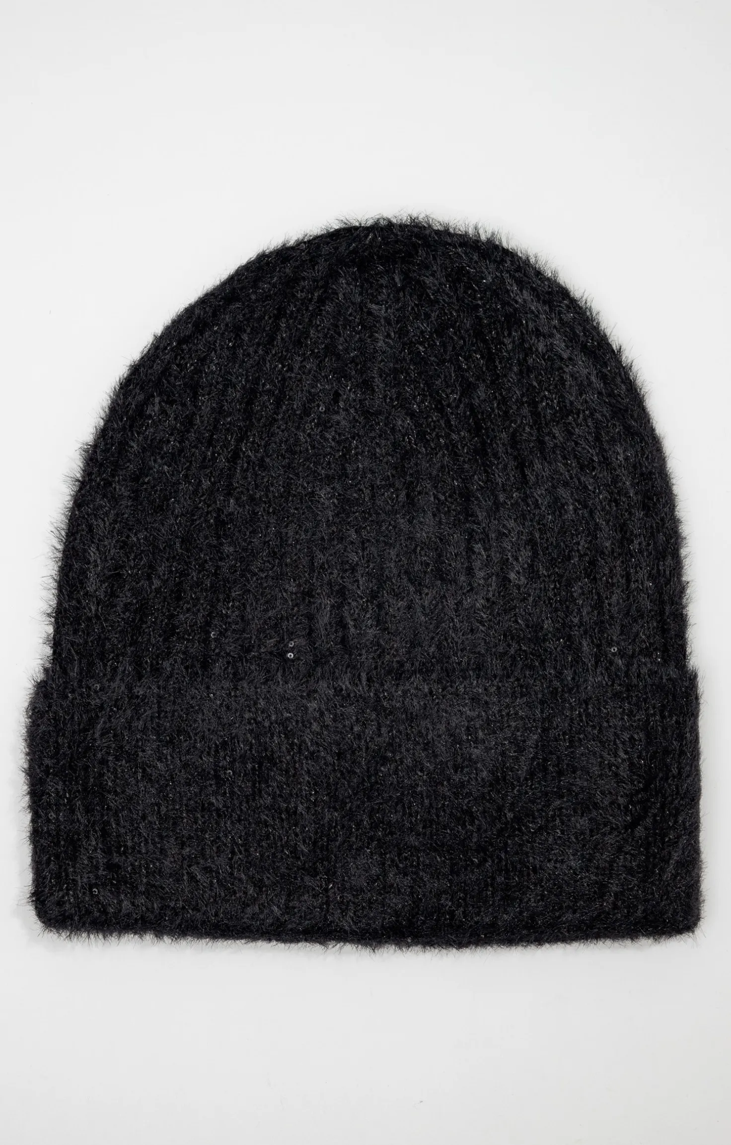 Bonnet uni avec fils métalliques sequins -