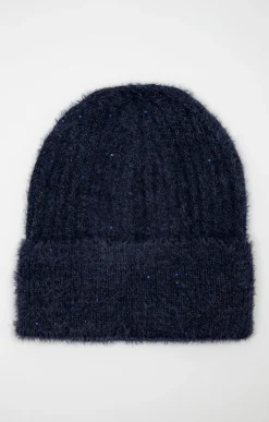 Bonnet uni avec fils métalliques sequins -
