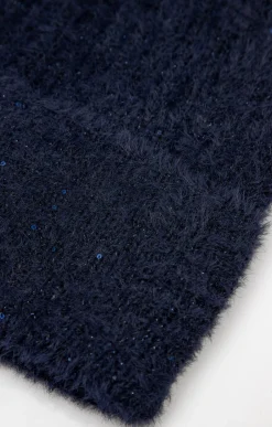 Bonnet uni avec fils métalliques sequins -