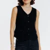 Cardigan boutonné sans manches -