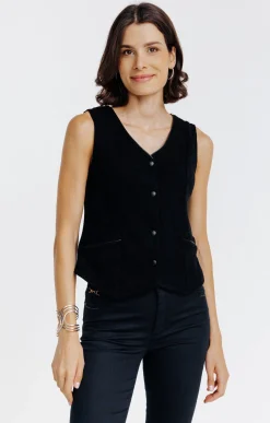 Cardigan boutonné sans manches -