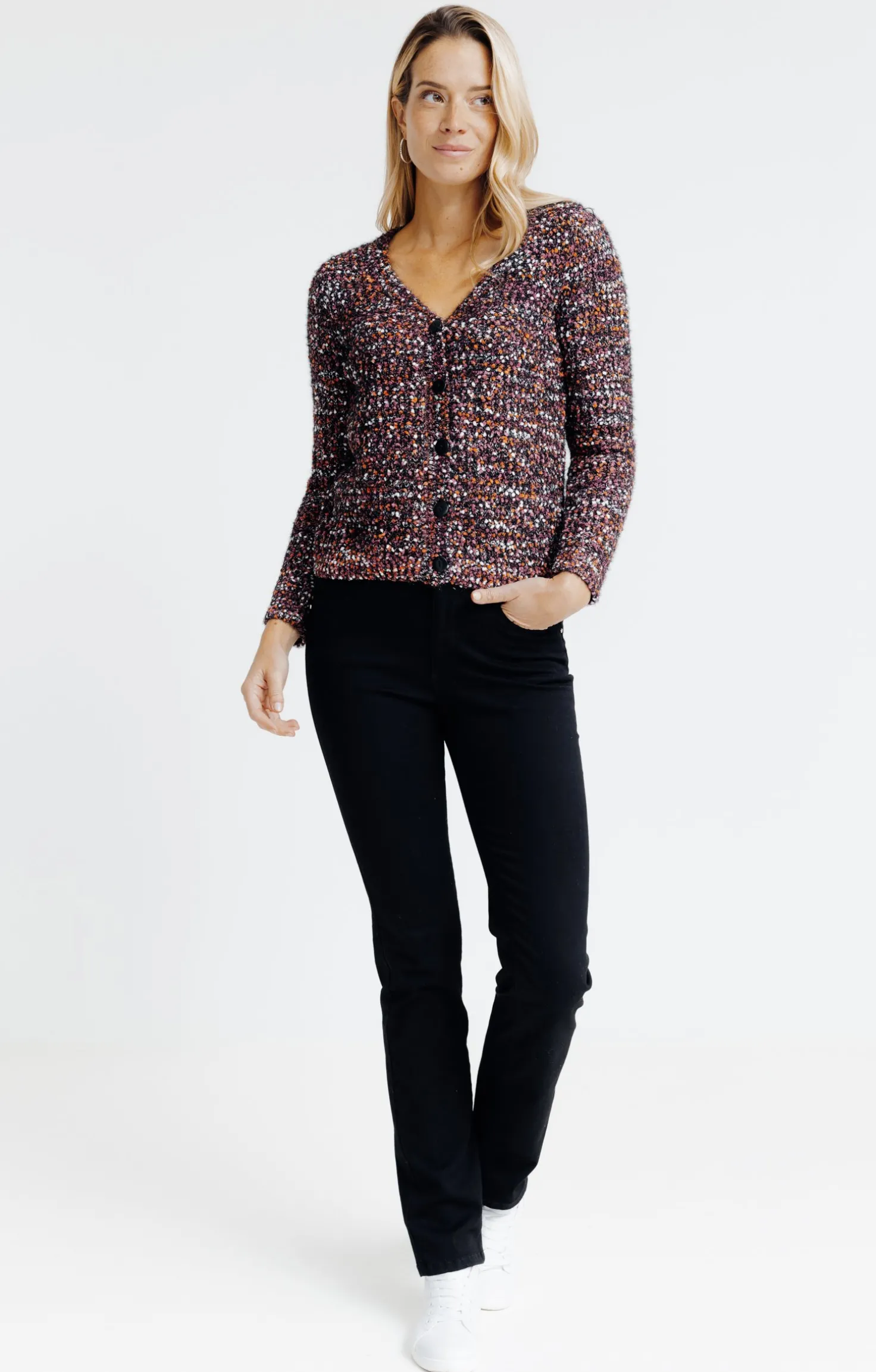 Cardigan maille popcorn -
