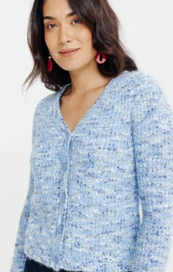 Cardigan maille popcorn -