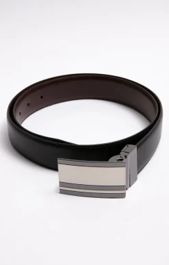 Ceinture New Lines cuir pleine fleur -