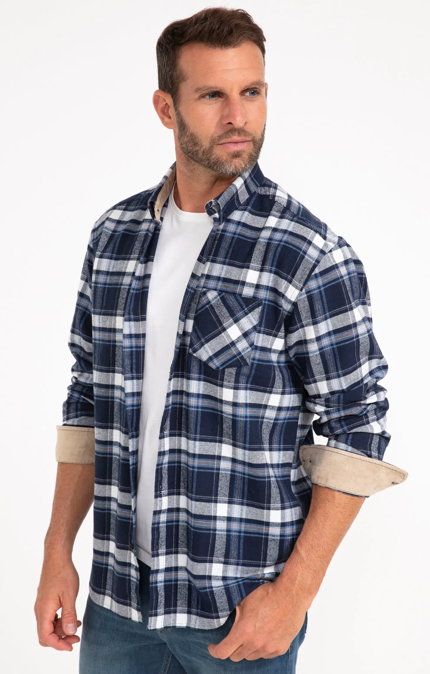 Chemise à carreaux en velours OCEAN -