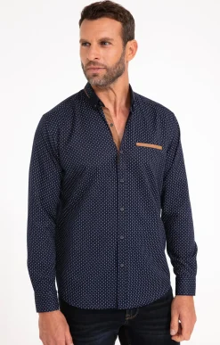 Chemise à manches longues marine -
