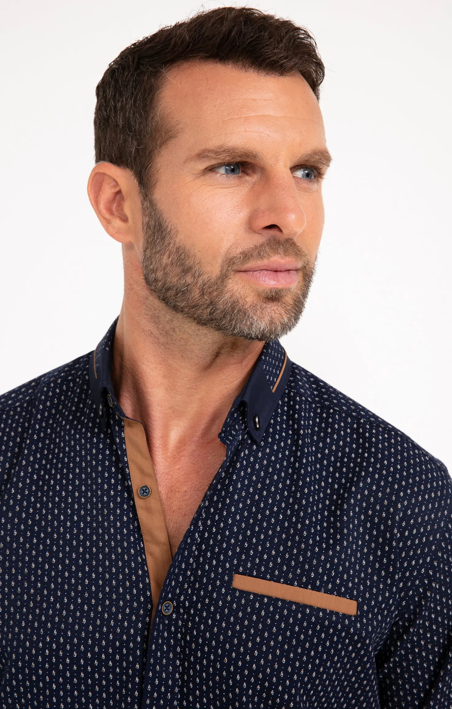Chemise à manches longues marine -