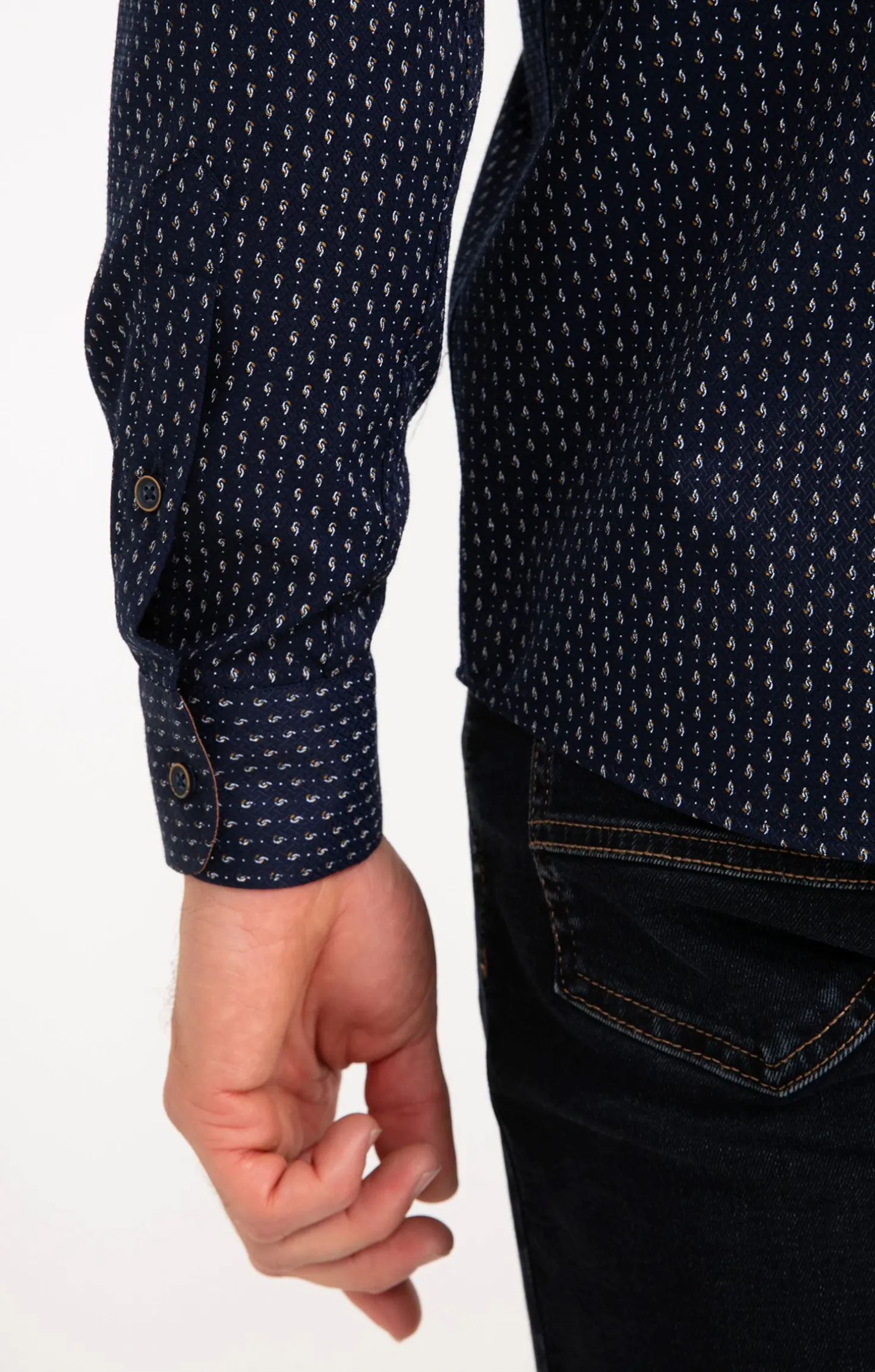 Chemise à manches longues marine -