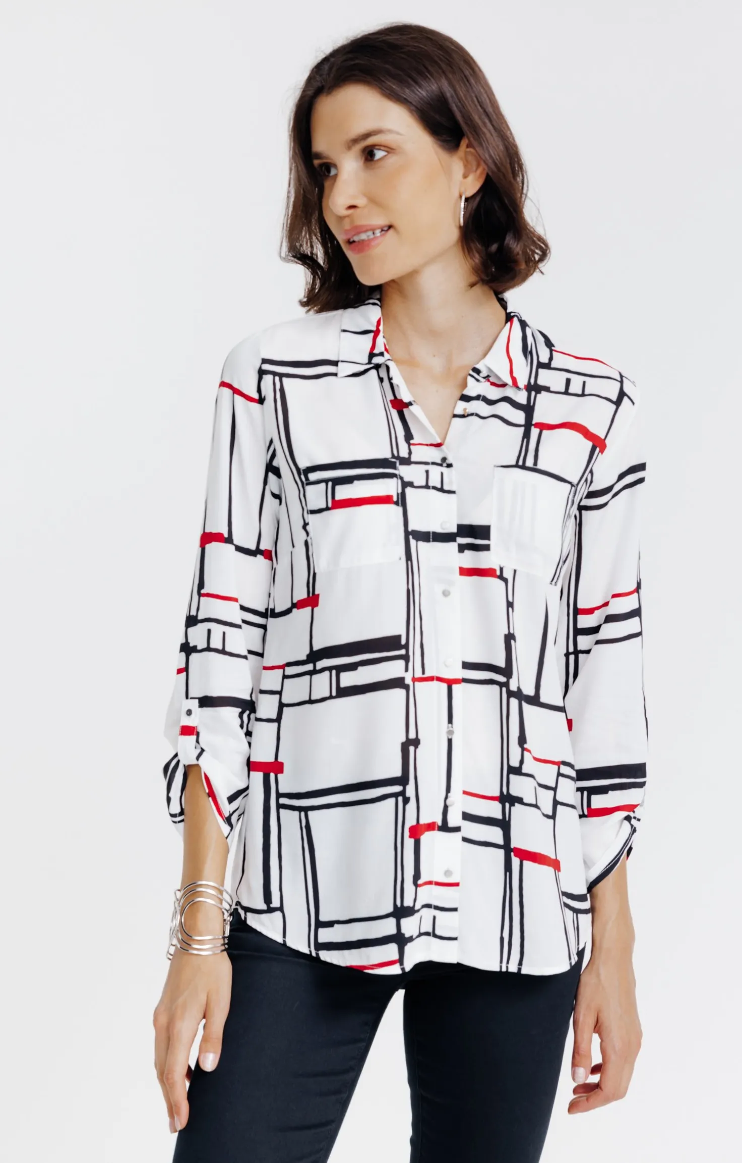 Chemise boutonnée imprimée graphique -