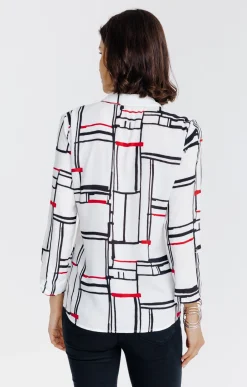 Chemise boutonnée imprimée graphique -