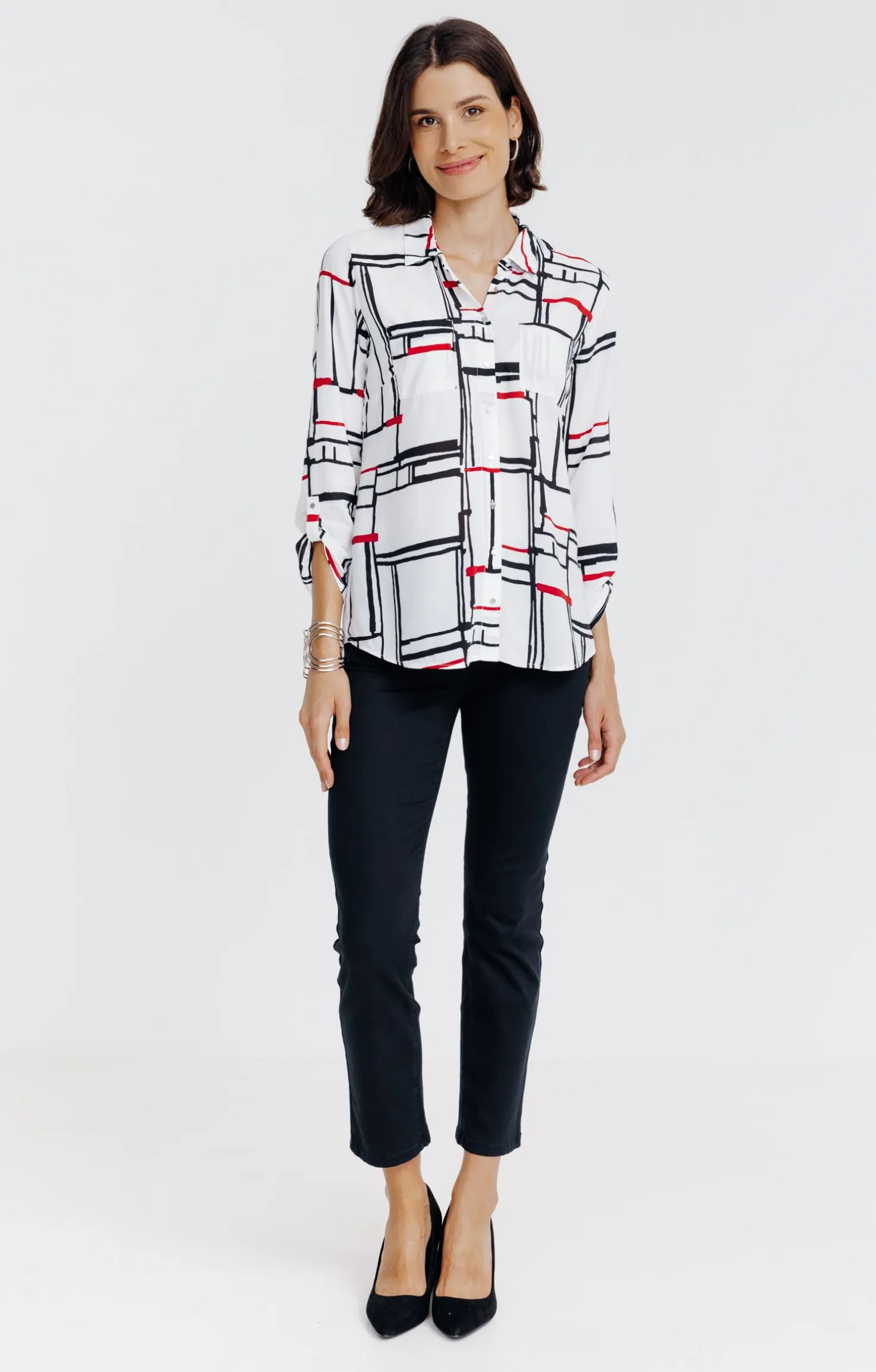 Chemise boutonnée imprimée graphique -