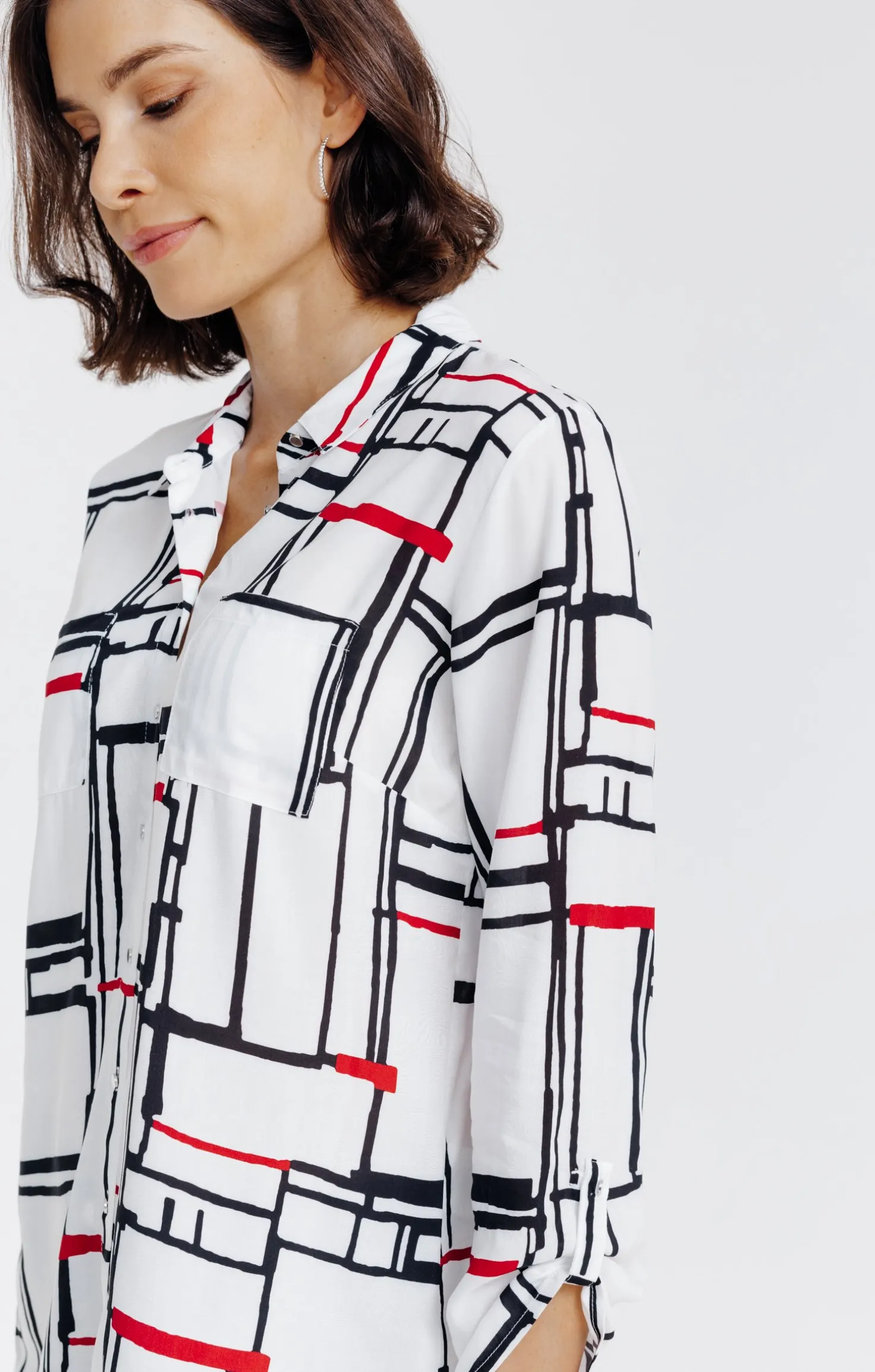 Chemise boutonnée imprimée graphique -