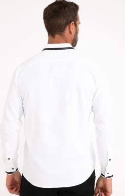 Chemise en satin uni manches longues -