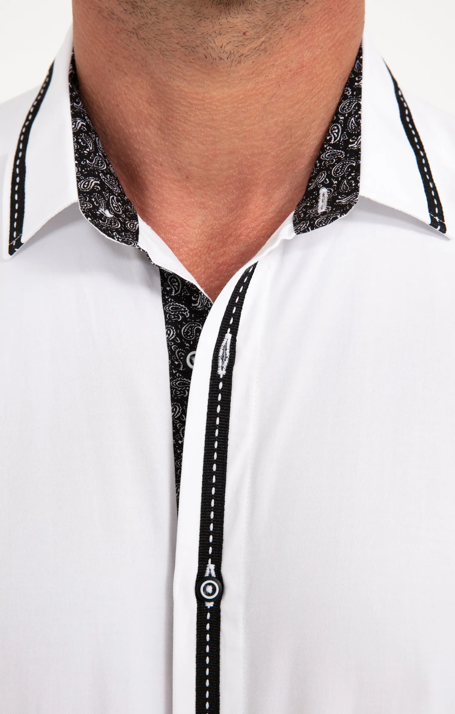 Chemise en satin uni manches longues -