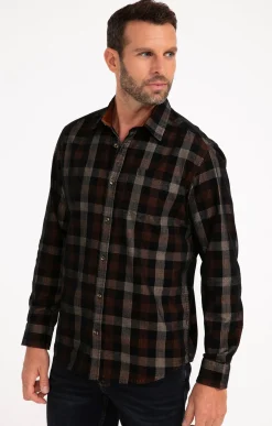 Chemise en velours marron -