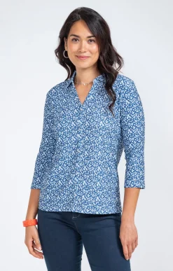Chemise imprimé petites feuilles -