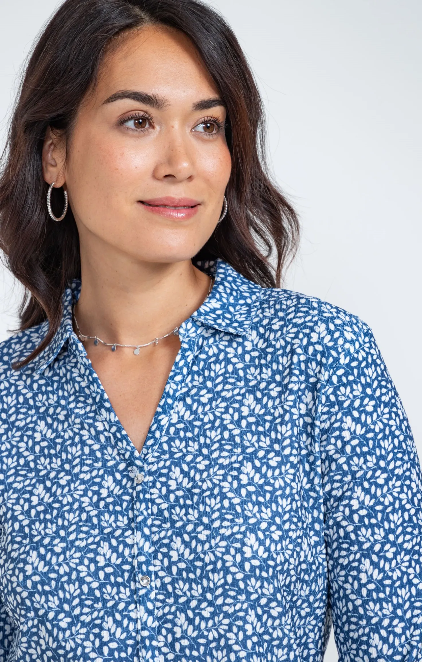 Chemise imprimé petites feuilles -