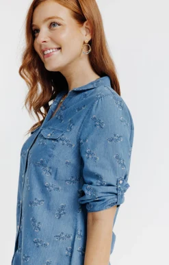 chemise imprimée coton-lyocell -