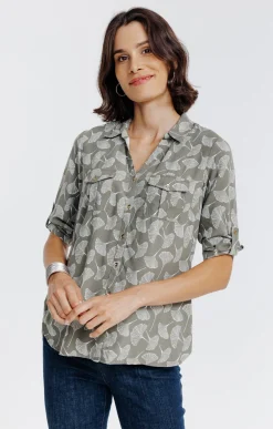 Chemise imprimée feuillage -