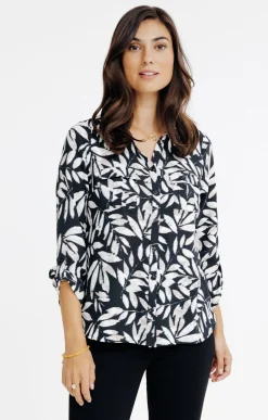 Chemise imprimée feuillage -
