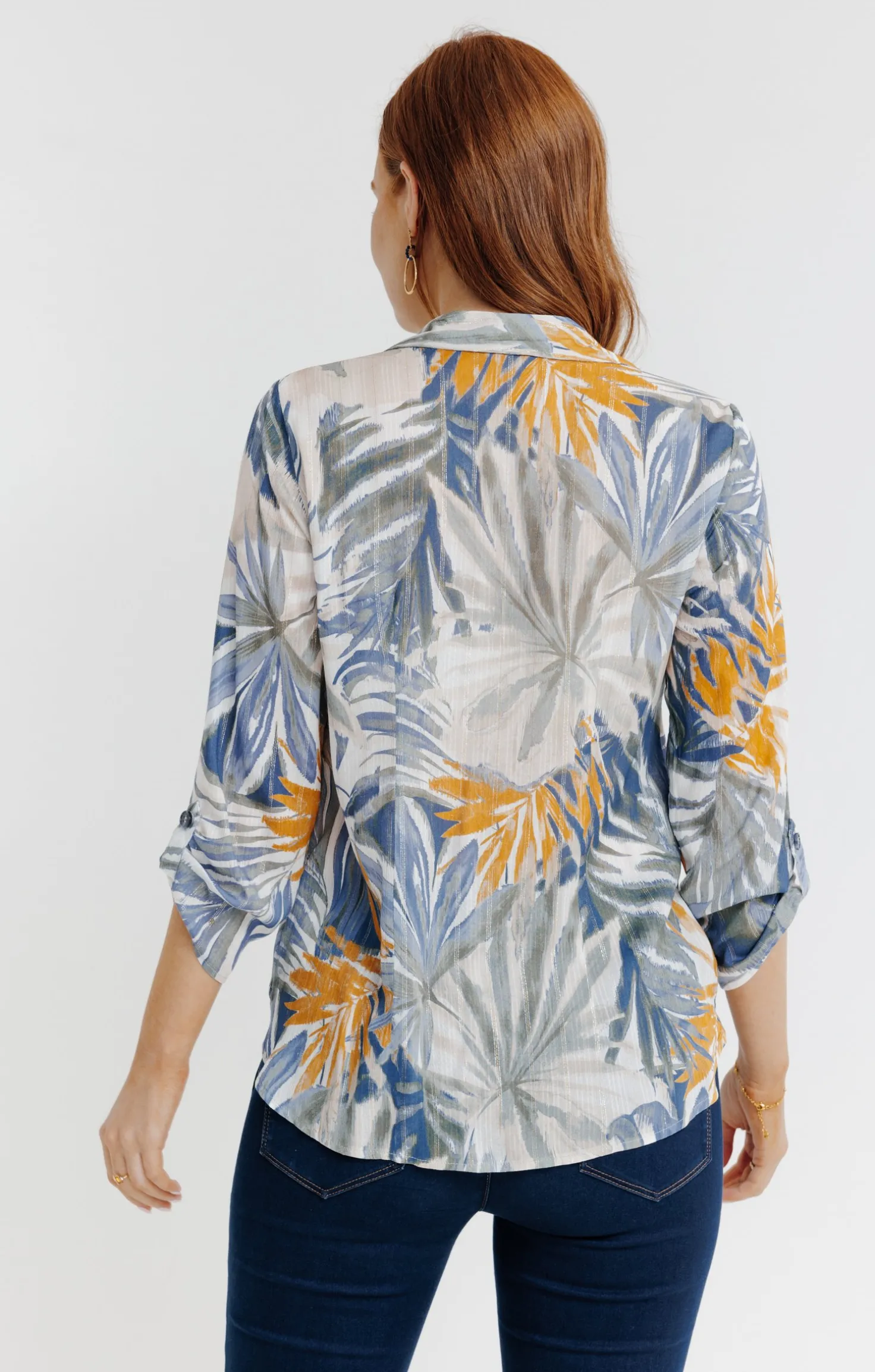 Chemise imprimée feuillage -