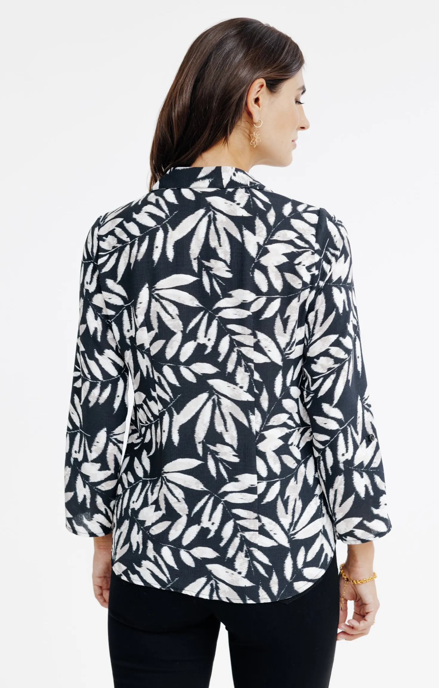 Chemise imprimée feuillage -