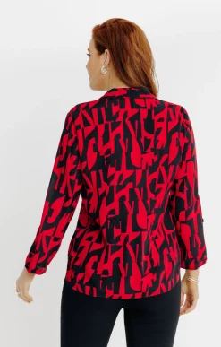 CHEMISE IMPRIME FEUILLAGE BICOLORE -