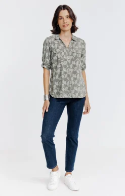 Chemise imprimée feuillage -