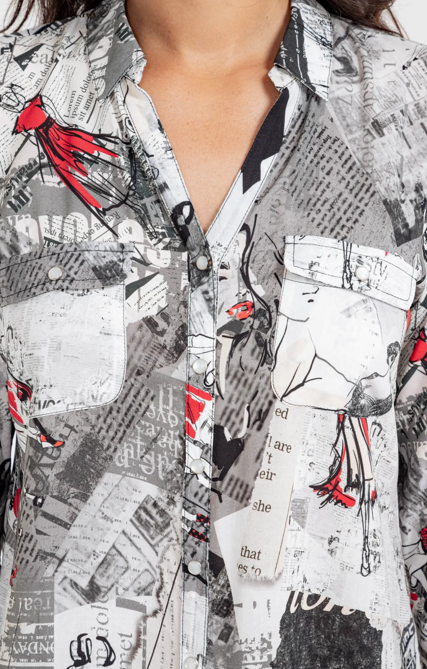 CHEMISE IMPRIME LUDIQUE NEWSPAPER -