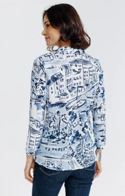 Chemise imprimée motif paysage -