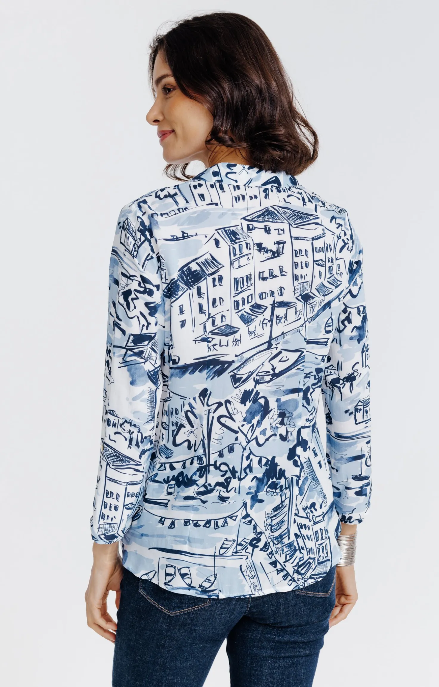 Chemise imprimée motif paysage -