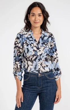 CHEMISE IMPRIME NATUREL AVEC POCHE -