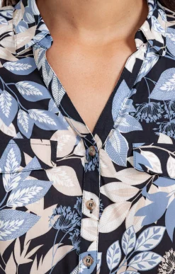 CHEMISE IMPRIME NATUREL AVEC POCHE -