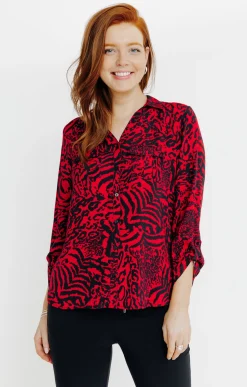 CHEMISE IMPRIME PEAU DE BETE BOUTONNEE -