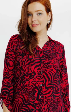CHEMISE IMPRIME PEAU DE BETE BOUTONNEE -