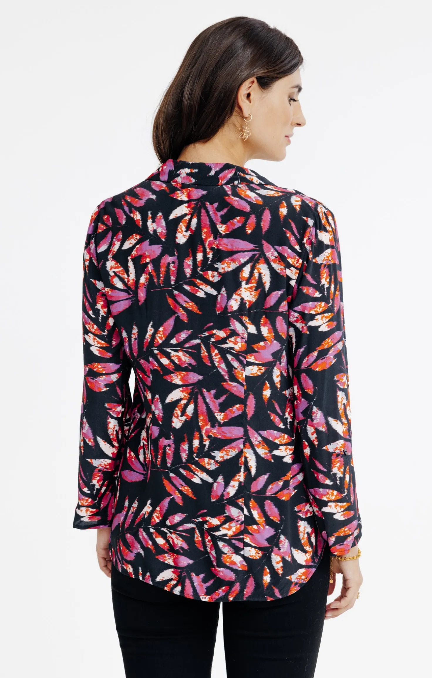 CHEMISE IMPRIMEE MOTIF FEUILLAGE COLORE -