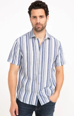 Chemise manches courtes à rayures -