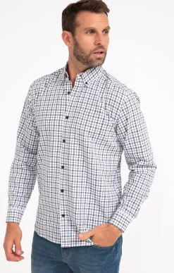 Chemise manches longues à carreaux DOBBY -