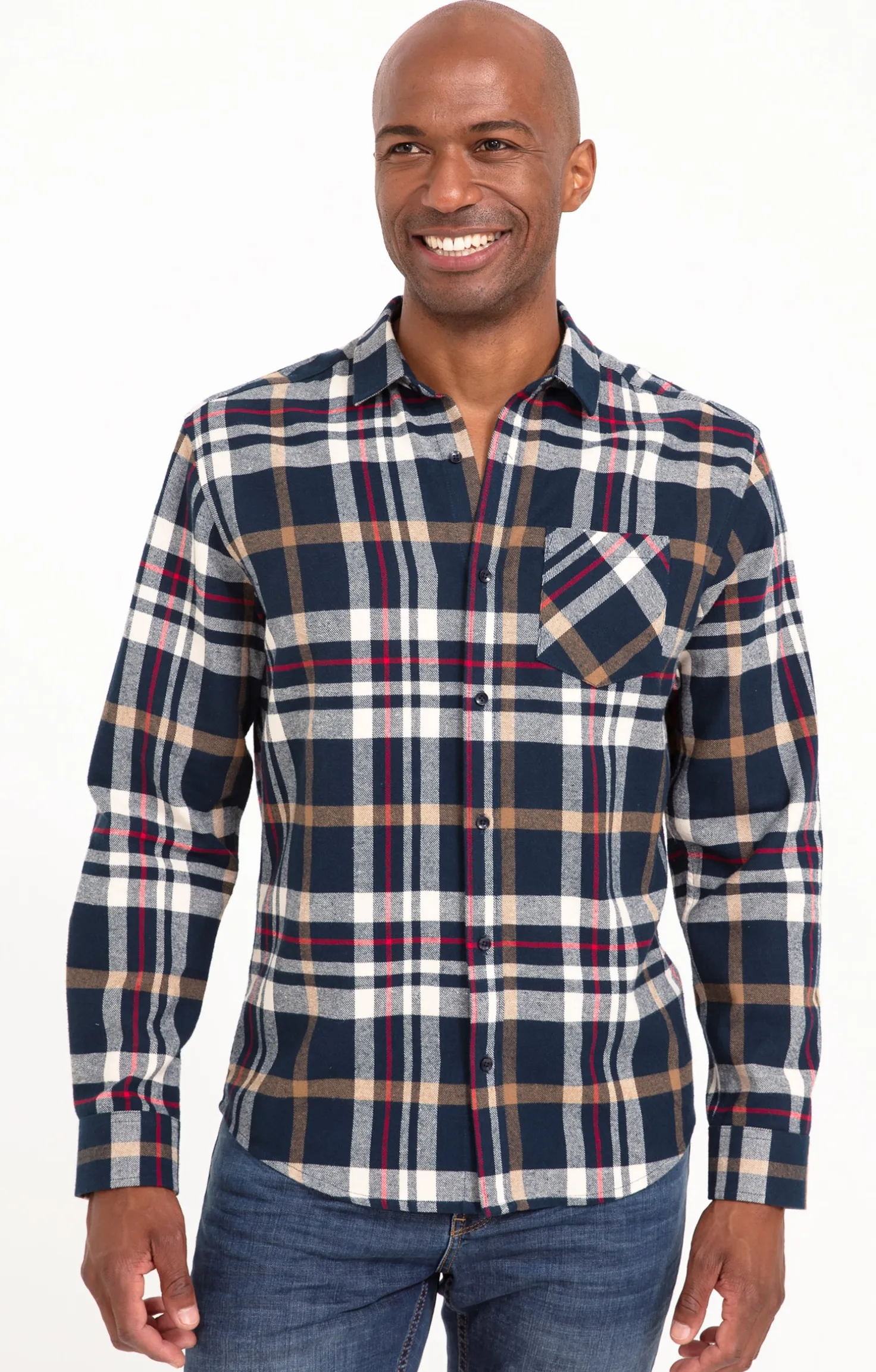 Chemise manches longues à carreaux -