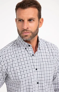 Chemise manches longues à carreaux DOBBY -