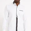 Chemise manches longues détails imprimés -