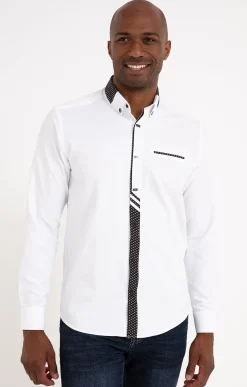 Chemise manches longues détails imprimés -