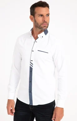 Chemise manches longues détails imprimés -