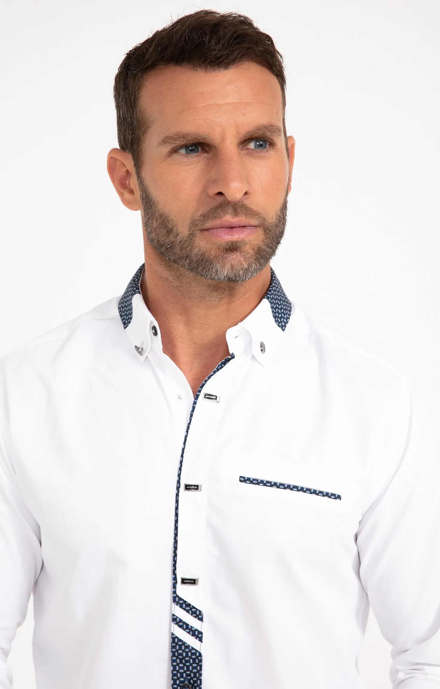 Chemise manches longues détails imprimés -