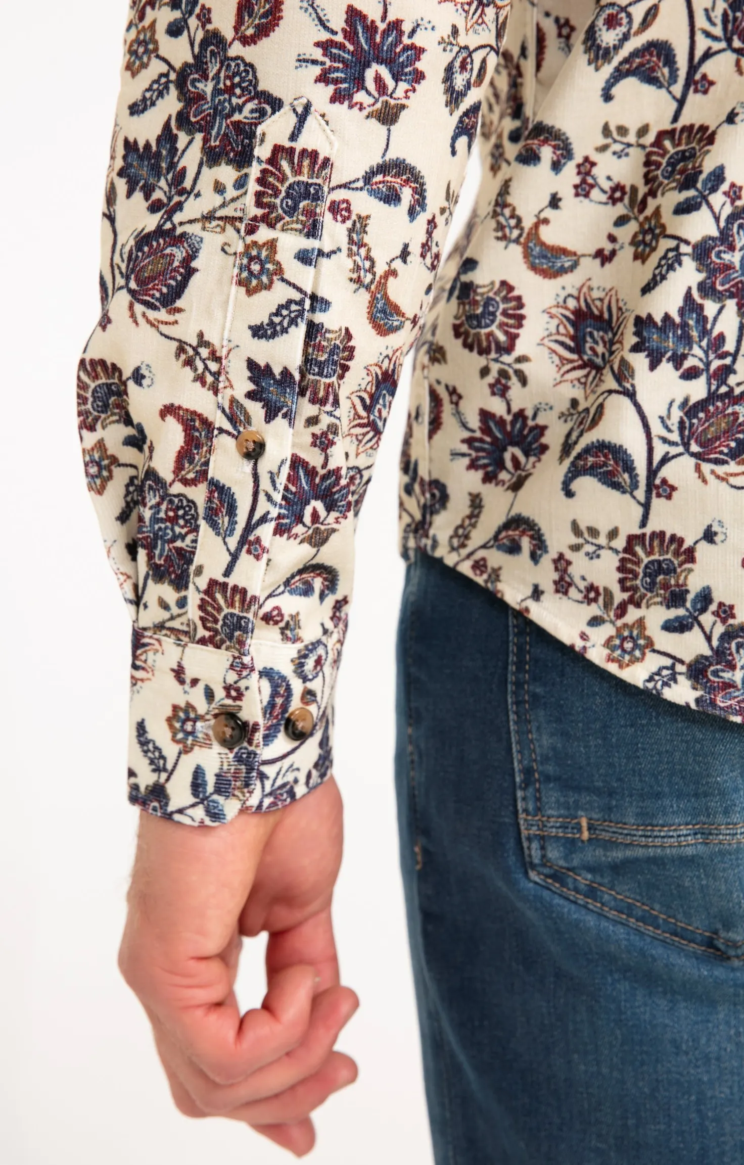 Chemise manches longues en velours -