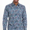 Chemise manches longues PETROLE NAVY -