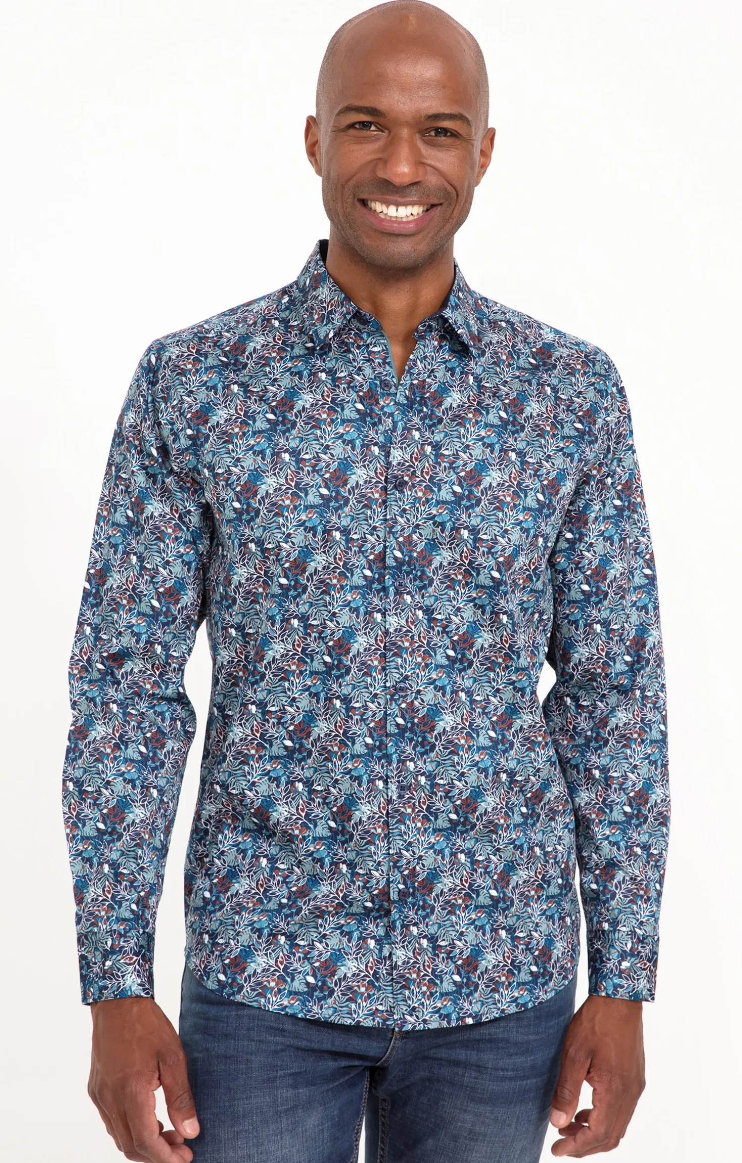 Chemise manches longues PETROLE NAVY -